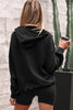 Black Half Zip Kangaroo Pocket Mineral Wash Baggy Hoodie