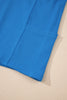 Blue A-line Draped High Waist Phone Pocket Lined Skort