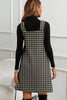 Red Houndstooth Print V Neck Sleeveless Mini Dress