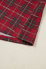 Red Plus Size Plaid Short Sleeve Shirt Loose Pants 2pcs Pajama Set
