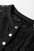 Black Sheer Lace Long Sleeve Slim Henley Top