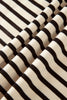 Black Stripe Ribbed Color Block Trim Zip Polo Tee Drawstring Shorts 2pcs Outfit