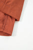 Clay Button Decor Scalloped Edge High Waist Corduroy Shorts