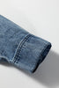 Blue Beau Chest Pocket Raw Hem Denim Loose Shirt Dress