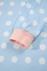 Pink Polka Dot Contrast Trim Long Sleeve Top Drawstring Shift Pants Set