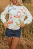 White Tinsel Western Boots Horseshoe Star Knit Crew Neck Sweater