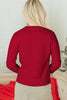 Rose Red Sequined Bow Graphic Christmas Holiday Sweater