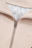 Khaki Leopard Print Zip up Collar Patchwork Shift Mini Dress