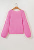 Bonbon Festive Bow Backless Bubble Sleeve Sweater