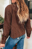 Coffee Floral Embroidered Collar Button Front Corduroy Jacket With Pocket
