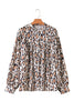Jet Stream Oversized Leopard Print Balloon Sleeve Casual Shirt