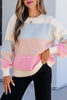 Light Blue Drop Shoulder Round Neck Long Sleeve Pullover Sweater