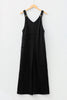 Black Solid Color Raw Seam Big Flower Patched Loose Overall Jumpsuit