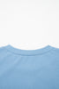 Beau Blue Stars Stripes Short Puff Sleeve Top