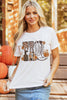 White FALL Letter Print Western Thanksgiving Graphic T-Shirt