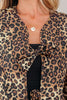Khaki Leopard Quilted Tie Front Jacket