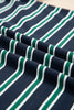 Green Stripe Ribbed Color Block Patchwork Crew Neck Patch Pocket Long Sleeve Top