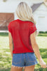 Sky Blue Flag Graphic Short Sleeve Sweater Top
