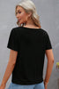 Black Crisscross V Neck Butterfly Sleeve T Shirt