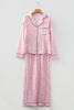 Pink Leopard Print 2cps Long Pajama Set