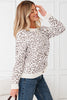 Orange Leopard Drop Shoulder Chunky Knitted Cardigan Sweater