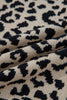 Orange Leopard Drop Shoulder Chunky Knitted Cardigan Sweater