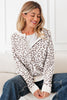 Orange Leopard Drop Shoulder Chunky Knitted Cardigan Sweater