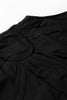 Black Solid Color Raw Seam Big Flower Patched Loose Overall Jumpsuit