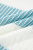 Light Blue Two Tone Striped Patchwork Drop Shoulder Loose Sweater