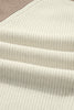 White Color Block Ribbed Knit Button Down Sweater Cardigan