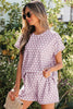 Purple Polka Dot Print Short Set