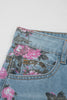 Sky Blue Garden Floral Print Bootcut Jeans