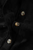 Black Half Buttons Sleeveless Wide Leg Textured Jumpsuit