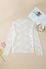 White Plus Size Floral Mesh Long Sleeve Top