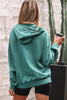 Black Half Zip Kangaroo Pocket Mineral Wash Baggy Hoodie