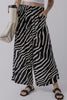 Black Zebra Striped Summer Wide Leg Pants