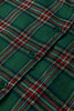 Green Plaid Contrast Patched Christmas Holiday Long Sleeve Shirt and Short 2pcs Pajama Set