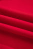 Tomato Red Polka Dot Letter Print Contrast Trim Mock Neck Sweatshirt