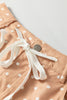 Khaki Polka Dot Print Drawstring Wide Leg Pants