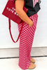 Rose Elastic Waist Plaid Full-length Shift Pants