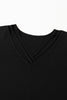Black Crisscross V Neck Butterfly Sleeve T Shirt