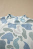 Sky Blue Camouflage Western Style Pullover Sweatshirt