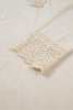 Apricot Lace Splicing V Neck Long Sleeve Top