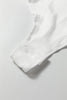 White Ribbed Long Sleeve Crew Neck Solid Color Bodysuit