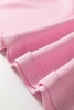 Pink Drop Shoulder Long Sleeve Plus Size Ribbed Top