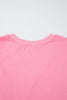 Bonbon Solid Color V Neck Short Puff Sleeve Blouse