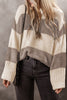 Simply Taupe Colorblock Loose Pullover Sweater