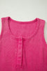 Blue Vintage Distressed Ribbed Mineral Wash Tank Top