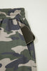 Green Tie Elastic Waist Pocketed Plus Size Camo Shorts