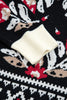 Black Floral Print Buttoned Front V Neck Knit Cardigan